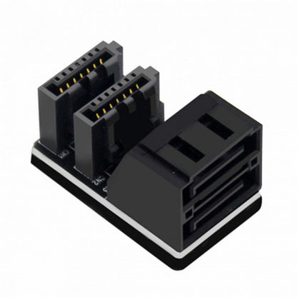 Dual SATA 7Pin Female to 7Pin Male Vertical 90 Degree Angled Adapter Low Profile for Desktops SSD HDD Mainboard Motherboard SA-051