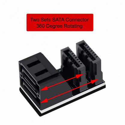 Dual SATA 7Pin Female to 7Pin Male Vertical 90 Degree Angled Adapter Low Profile for Desktops SSD HDD Mainboard Motherboard SA-051