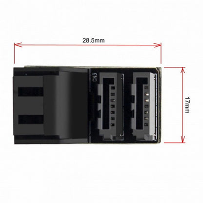 Dual SATA 7Pin Female to 7Pin Male Vertical 90 Degree Angled Adapter Low Profile for Desktops SSD HDD Mainboard Motherboard SA-051