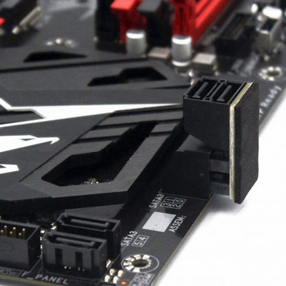 Dual SATA 7Pin Female to 7Pin Male Vertical 90 Degree Angled Adapter Low Profile for Desktops SSD HDD Mainboard Motherboard SA-051