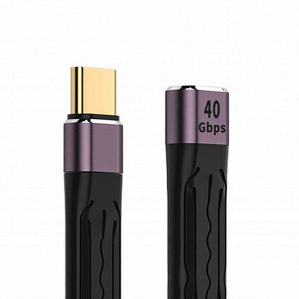USB4 Extension Cable 13cm Slim Flat Male to Female 40Gbps with 100W Charging and 8K@60Hz Compatible with Thunderbolt3/4 UC-040-0.13M