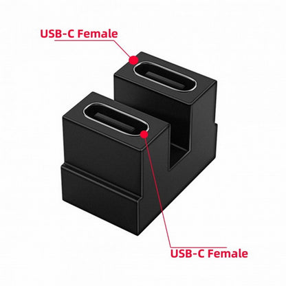 40Gbps USB4 Type C Female to Female Coupler Extender Power Data Video Adapter Opposite U Shape Back Angled for NS Switch Phone Laptop UC-009-FF