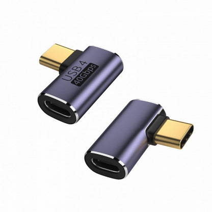 40Gbps USB4 Type C Male to Female 90 Degree Left Right Angled 100W Power Data 8K Video Adapter for Laptop Phone UC-026-RI