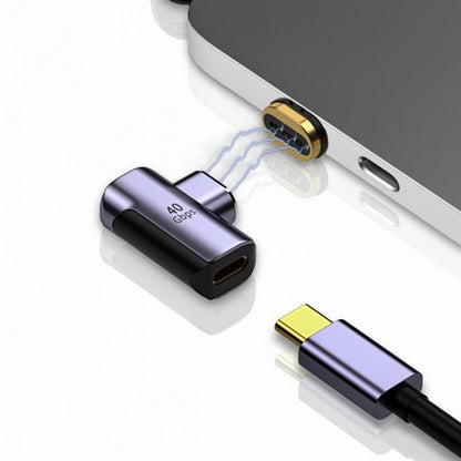 Magnetic Connector 40Gbps USB4 Type C Male to Female 90 Degree Left Right Angled 100W Power Data 8K Video Adapter for Laptop Phone UC-028-RI