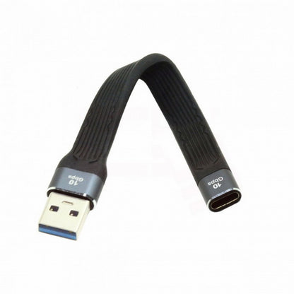 10Gbps USB 3.1 Type C Female to USB3.0 Type A Male Flat Slim FPC Data Cable 13cm for Laptop Phone UC-113-0.13M