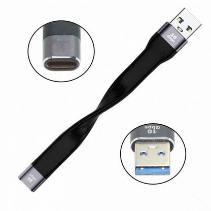 10Gbps USB 3.1 Type C Female to USB3.0 Type A Male Flat Slim FPC Data Cable 13cm for Laptop Phone UC-113-0.13M