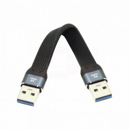 10Gbps USB 3.1 Type A Male to USB3.0 Type A Male Extension Flat Slim FPC Data Cable 13cm for Laptop Desktop U3-001-0.13M