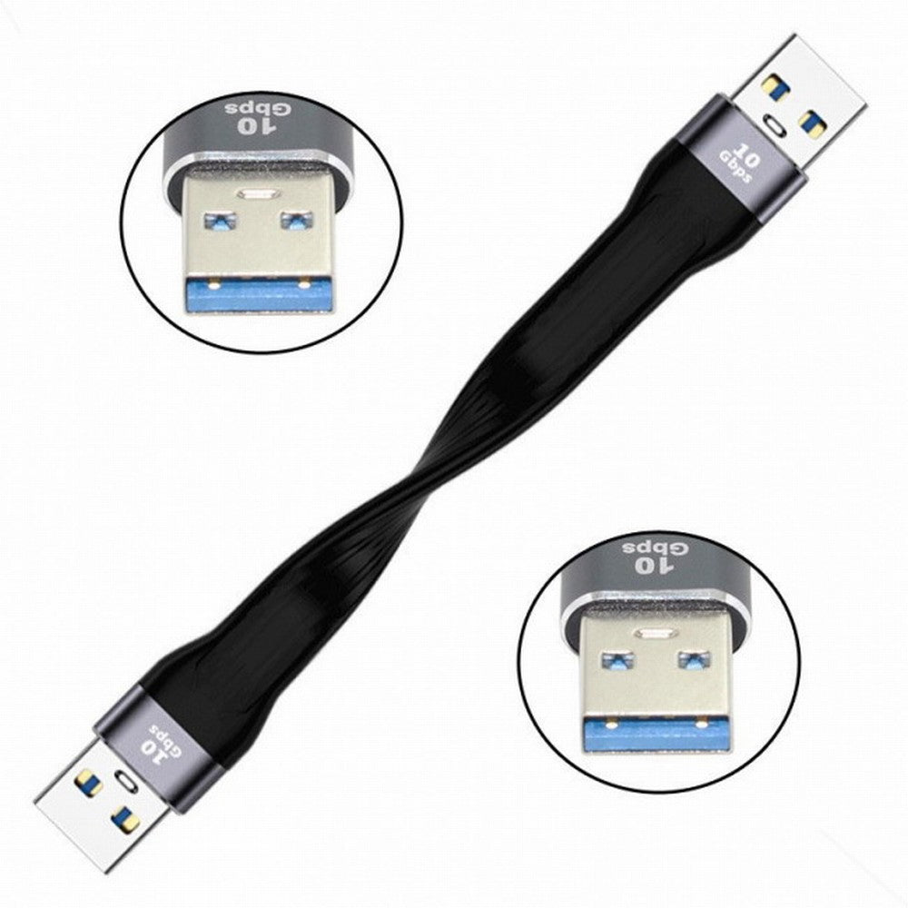 10Gbps USB 3.1 Type A Male to USB3.0 Type A Male Extension Flat Slim FPC Data Cable 13cm for Laptop Desktop U3-001-0.13M