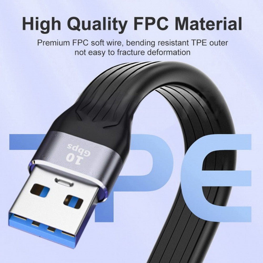 10Gbps USB 3.1 Type A Male to USB3.0 Type A Male Extension Flat Slim FPC Data Cable 13cm for Laptop Desktop U3-001-0.13M