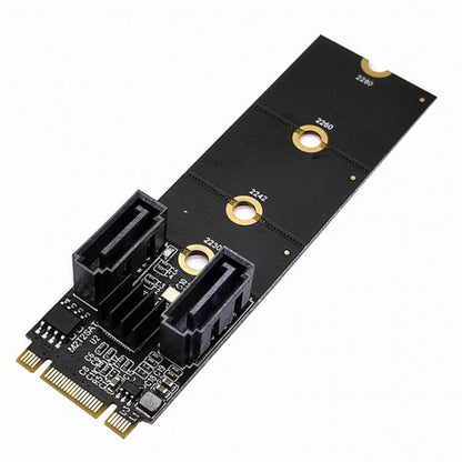 NGFF Key B+M PCI Express to SATA 3.0 6Gbps Dual Ports Vertical Adapter Converter Hard Drive Extension Card JMB582 2230 2242 2260 2280 SA-043