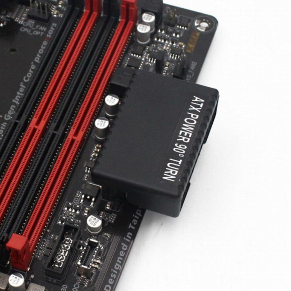Overmold ATX 24Pin Female to 24pin Male 90 Degree Power Adapter Mainboard Motherboard for Desktops PC Supply PW-017