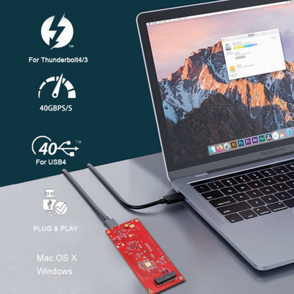 Type-C USB4 40Gbps to PCI-E SSD Nvme NGFF M-key Convert Card Cable USB-C 10Gbps JHL7440 JMS583 UC-116-OD