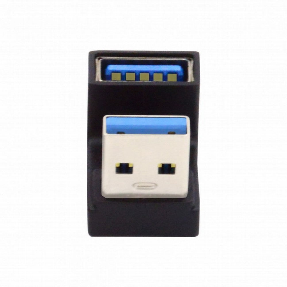 10Gbps USB3.0 Male to Female Extension Power Data Video Adapter Opposite U Shape Back Angled U3-018-OS