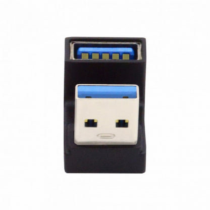 10Gbps USB3.0 Male to Female Extension Power Data Video Adapter Opposite U Shape Back Angled U3-018-OS