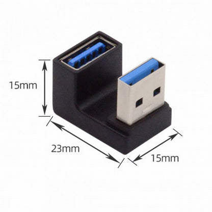 10Gbps USB3.0 Male to Female Extension Power Data Video Adapter Opposite U Shape Back Angled U3-018-OS