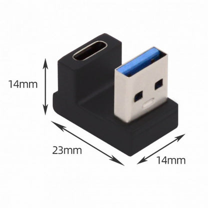 USB-C Type C Female Opposite U Shape Back Angled to USB 3.0 A Male Data Adapter for Laptop Desktop UC-067-OS