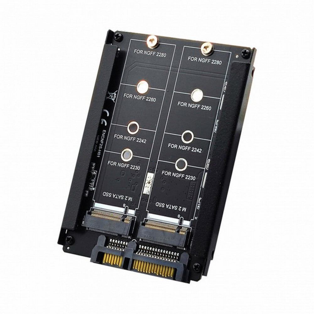 Dual NGFF B+M Key M.2 SSD Card JBOD Raid0 Span Bridge to 2.5inch SATA Combo HDD Disk Drive Enclosure SA-031