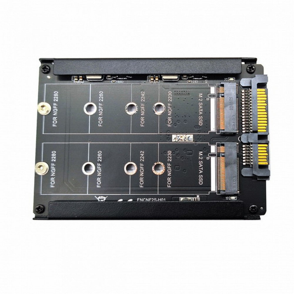 Dual NGFF B+M Key M.2 SSD Card JBOD Raid0 Span Bridge to 2.5inch SATA Combo HDD Disk Drive Enclosure SA-031