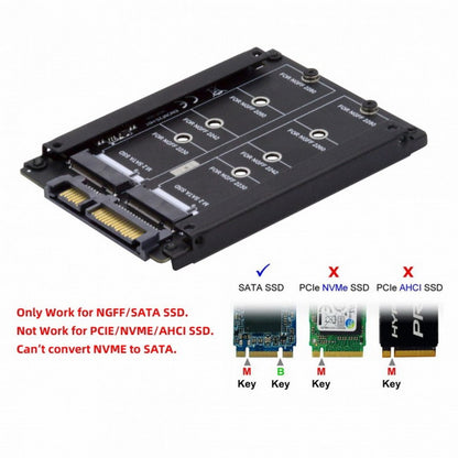 Dual NGFF B+M Key M.2 SSD Card JBOD Raid0 Span Bridge to 2.5inch SATA Combo HDD Disk Drive Enclosure SA-031