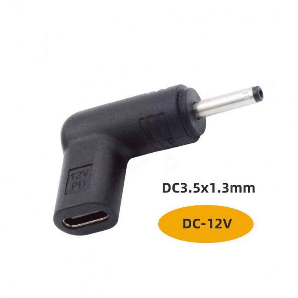 USB 3.1 Type C USB-C Female to DC 12V 3.5x1.3mm Plug Adapter PD Emulator Trigger 90 Degree Angled UC-090-3513MM