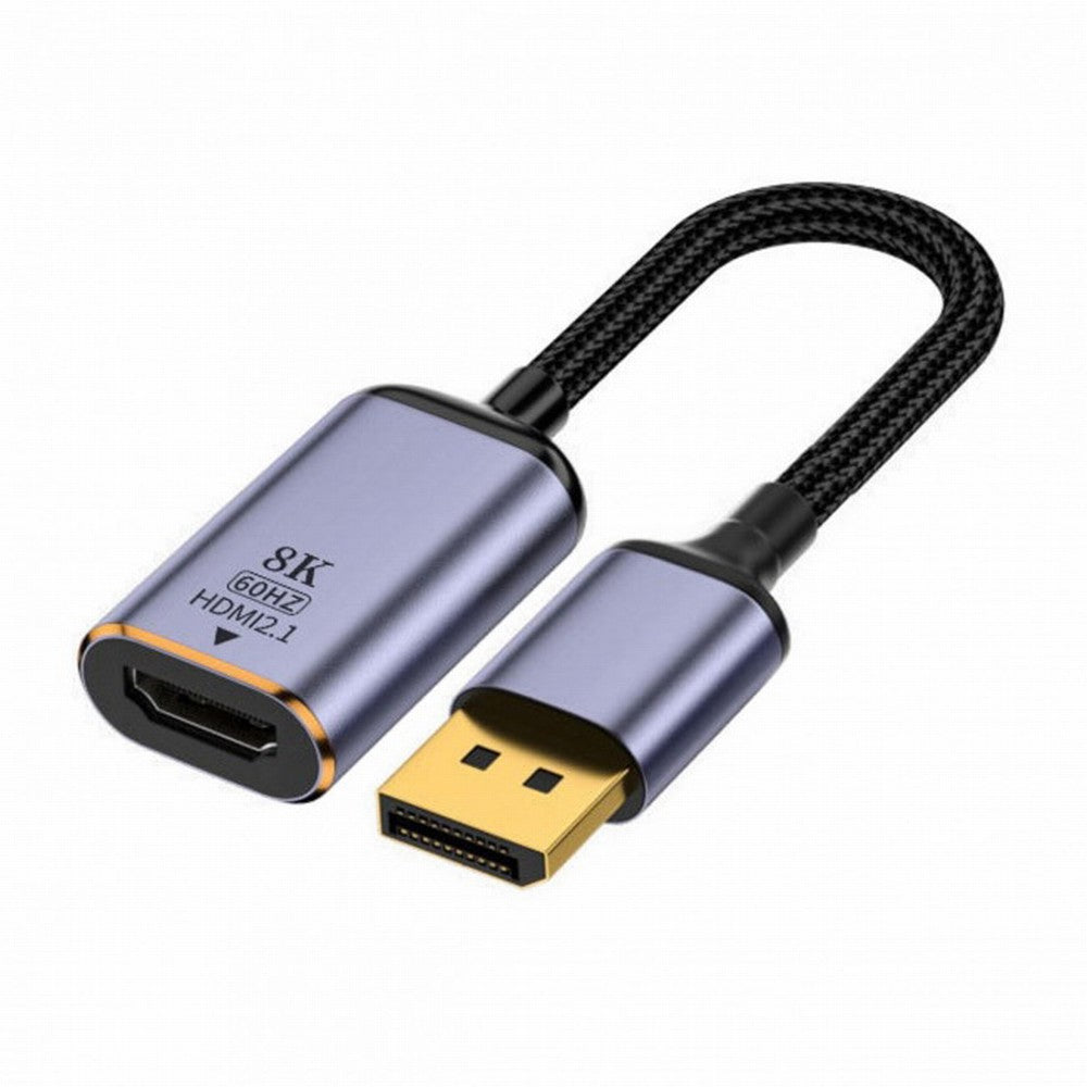 DisplayPort 1.4 Source to HDMI 2.0 Display 8K 60hz UHD 4K DP to HDMI Female Monitor Adapter Cable DP-056-DPF