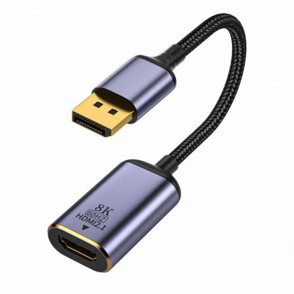 DisplayPort 1.4 Source to HDMI 2.0 Display 8K 60hz UHD 4K DP to HDMI Female Monitor Adapter Cable DP-056-DPF