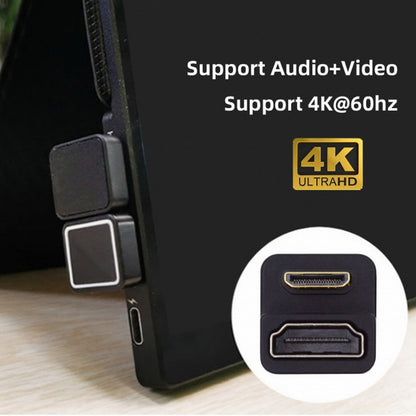 360 Degree Down Opposite U Shape Back Angled Mini HDMI 1.4 Male to HDMI Female Extension Adapter Converter HD-001-DN