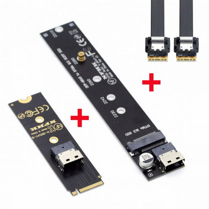 NGFF M-Key NVME Male to Female Extension Cable 40cm with SFF-8654 Connector for Mainboard SSD 2280/22110 SA-040+SF-100