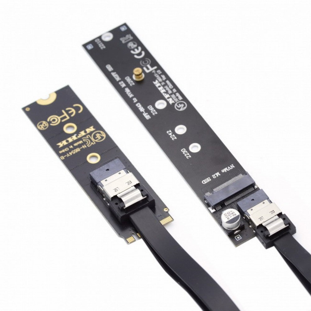 NGFF M-Key NVME Male to Female Extension Cable 40cm with SFF-8654 Connector for Mainboard SSD 2280/22110 SA-040+SF-100