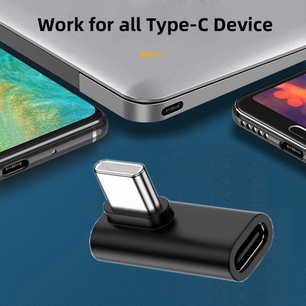 Low Profile 90 Degree Right Left Angled USB 3.1 Type-C Male to Female Extension Adapter for Laptop Tablet Phone UC-068-LP