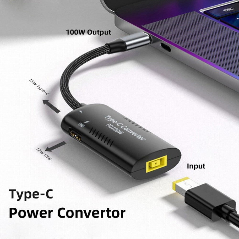 Rectangle Power Thinpad X1 Input to 100W Dual Type C USB-C and Type-A Output PD Emulator Trigger Charge Cable UC-121-1145MM