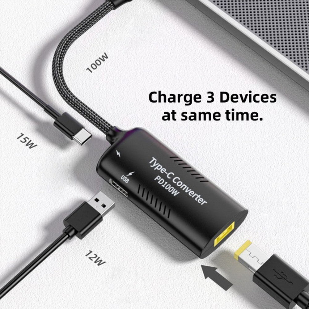 Rectangle Power Thinpad X1 Input to 100W Dual Type C USB-C and Type-A Output PD Emulator Trigger Charge Cable UC-121-1145MM