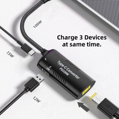 Rectangle Power Thinpad X1 Input to 100W Dual Type C USB-C and Type-A Output PD Emulator Trigger Charge Cable UC-121-1145MM