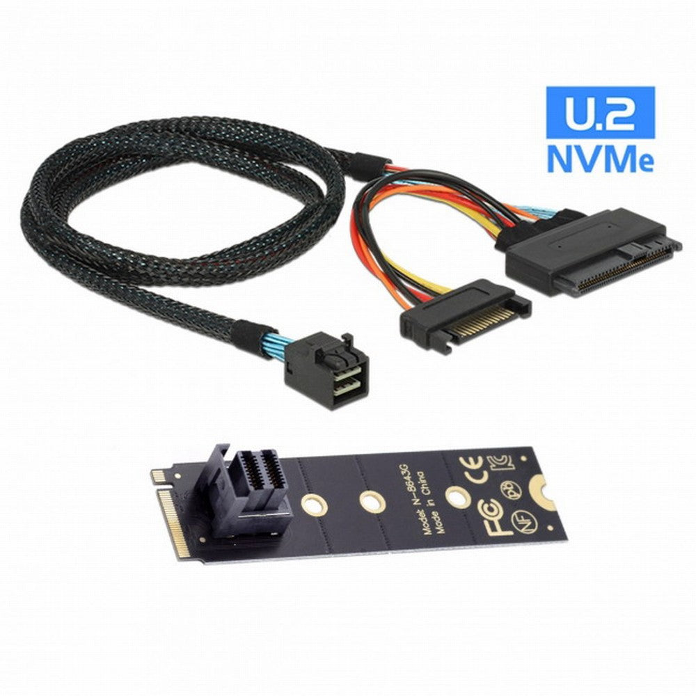 22X80mm 2280 M.2 SFF-8643 Card and U.2 U2 SFF-8639 NVME PCIe SSD Cable PCI-E 3.0 4.0 for Mainboard SSD SF-093+SF-094-BK