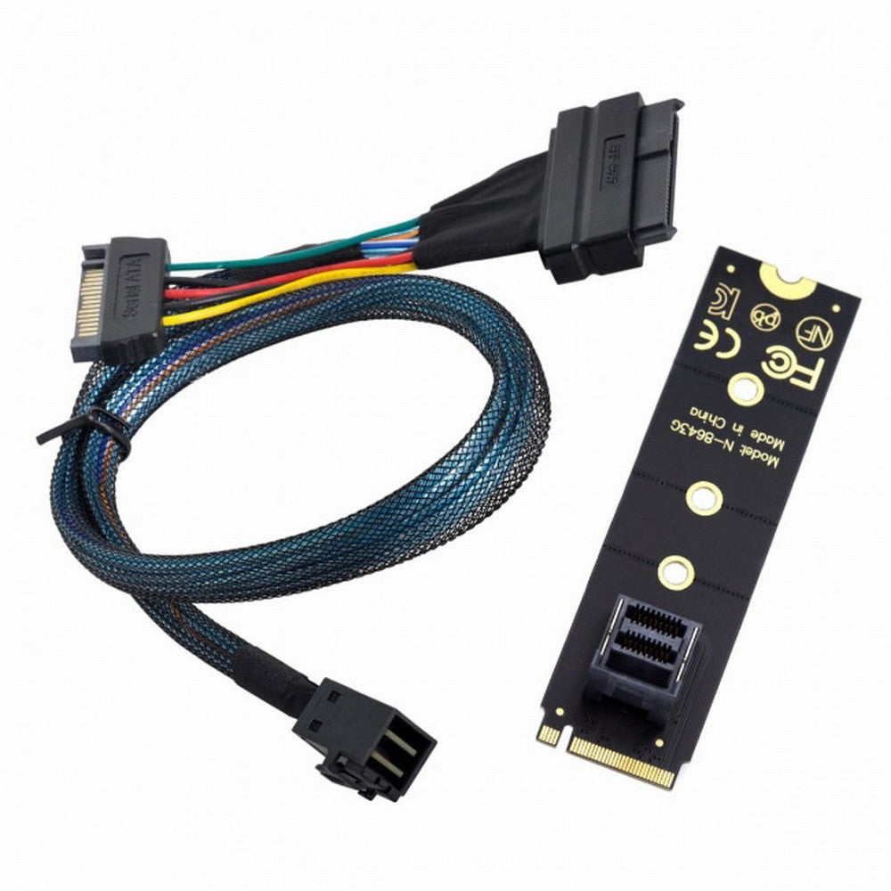 22X80mm 2280 M.2 SFF-8643 Card and U.2 U2 SFF-8639 NVME PCIe SSD Cable PCI-E 3.0 4.0 for Mainboard SSD SF-093+SF-094-BK