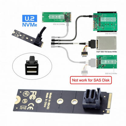 22X80mm 2280 M.2 SFF-8643 Card and U.2 U2 SFF-8639 NVME PCIe SSD Cable PCI-E 3.0 4.0 for Mainboard SSD SF-093+SF-094-BK