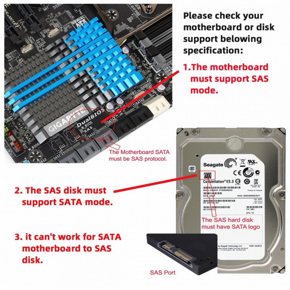 SFF-8482 SAS 29 Pin to SATA 22Pin Hard Disk Drive Raid Extension Cable with 15 Pin SATA Power Port SF-008