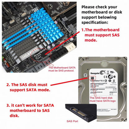 SFF-8482 SAS 29 Pin to SATA 22Pin Hard Disk Drive Raid Extension Cable with 15 Pin SATA Power Port SF-008