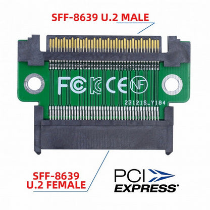 U.2 U2 SFF-8639 NVME PCIe 4.0 SSD Adapter Male to Female Extension 68pin PCI Express PCBA SF-027
