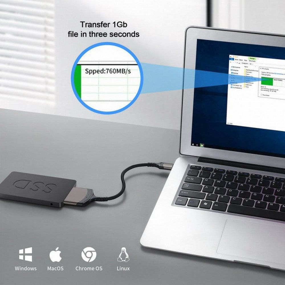 5Gbps USB 3.0 Type-A to SATA 22 Pin Adapter Cable for 2.5" Hard Disk Driver SSD U3-077-SL