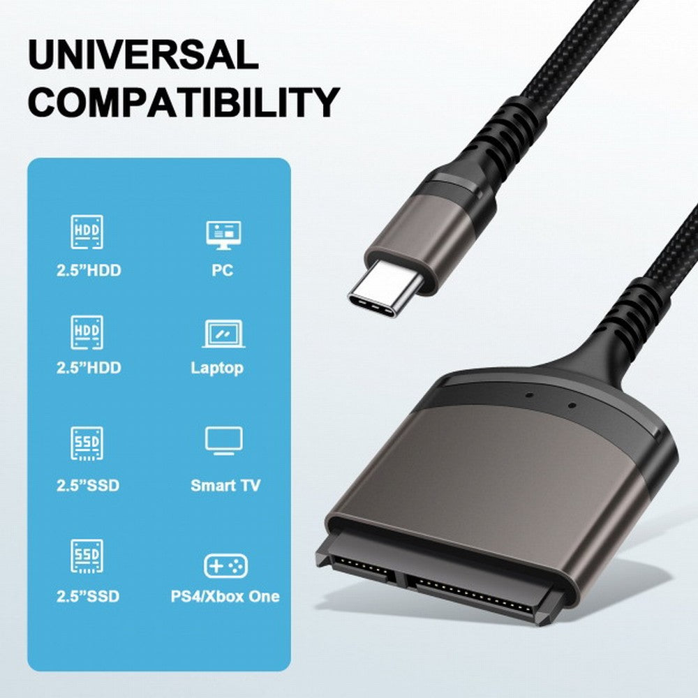 5Gbps USB-C Type-C to SATA 22 Pin Adapter Cable for 2.5" Hard Disk Driver SSD Laptop UC-146-SL