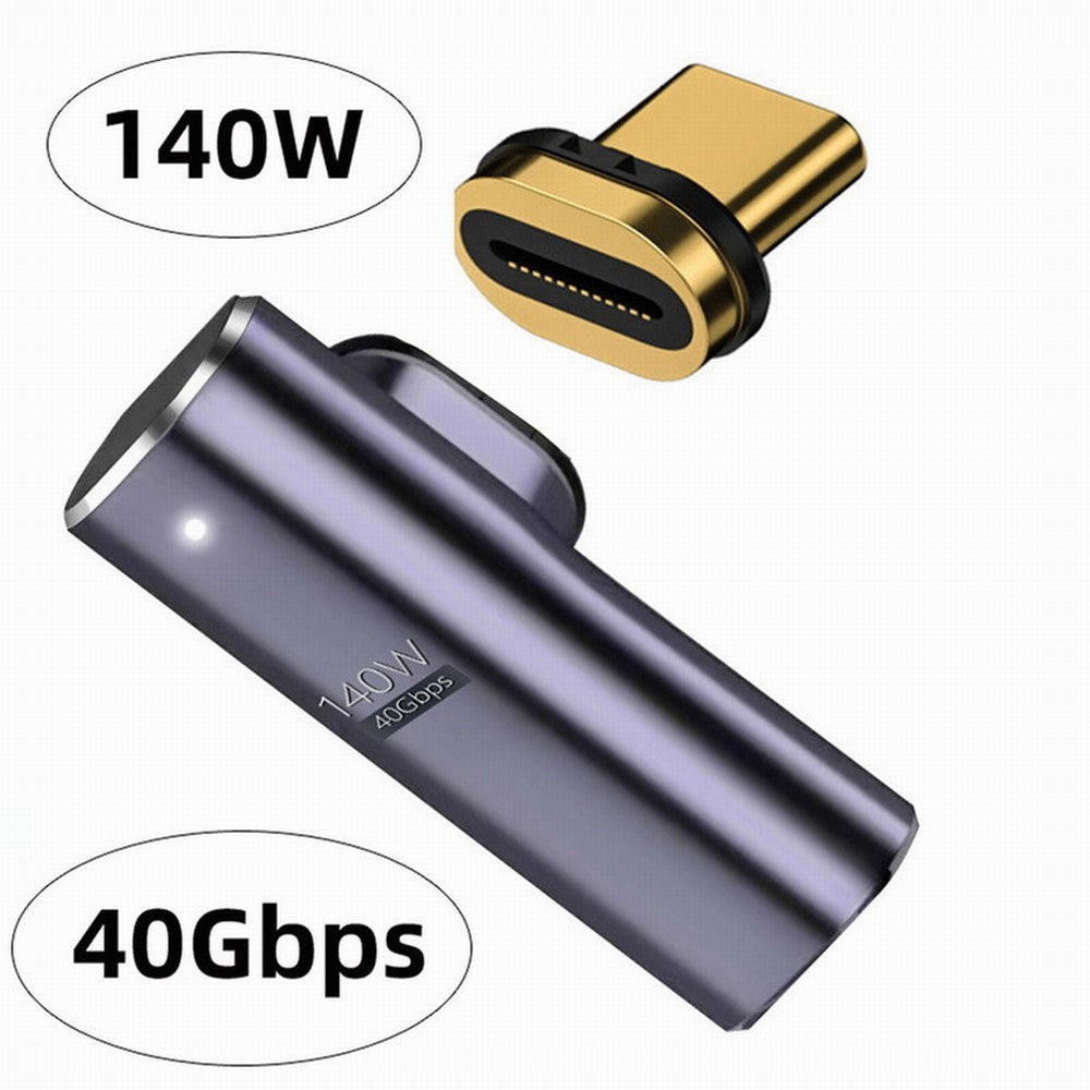 Magnetic Connector USB4 140W 40Gbps USB4 Type C Male to Female Low Profile Right Angled Power Data 8K Video Adapter for Laptop Phone UC-062-LP