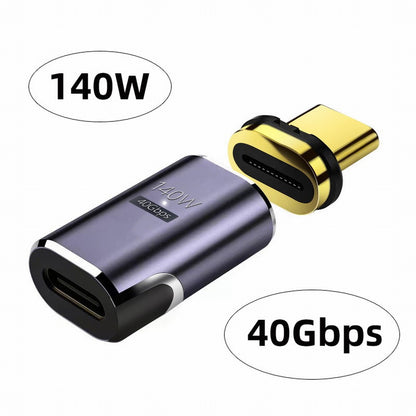Magnetic Connector USB4 140W 40Gbps USB4 Type C Male to Female Adapter Power Data 8K Video for Laptop Phone UC-062-MF
