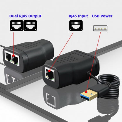 100Mbps STP UTP RJ45 8P8C Plug To Dual RJ45 HUB Splitter Network Ethernet Switcher Adapter UT-015