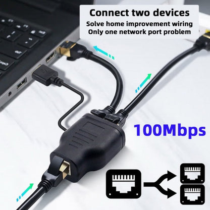 100Mbps STP UTP RJ45 8P8C Plug To Dual RJ45 HUB Splitter Network Ethernet Switcher Adapter UT-015