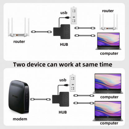 100Mbps STP UTP RJ45 8P8C Plug To Dual RJ45 HUB Splitter Network Ethernet Switcher Adapter UT-015