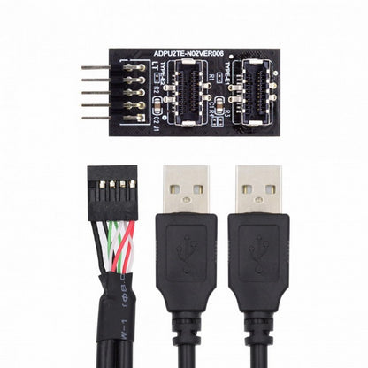 Dual USB 3.1 Front Panel Socket Key-A Type-E to USB 2.0 Type-A 9Pin 10Pin Mainboard Header Male Cable Extension Adapter U2-128+UC-022