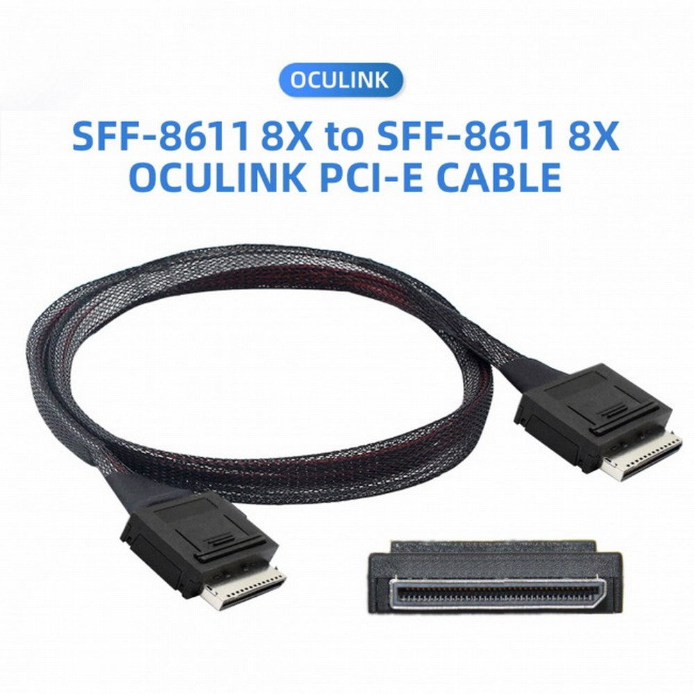 OCuLink PCIe PCI-Express SFF-8611 8x 8-Lane to OCuLink SFF-8611 8x SSD Data Active Cable 50cm SF-049
