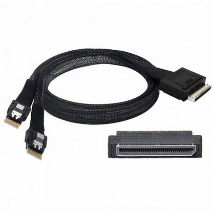OCuLink PCIe PCI-Express SFF-8611 8x 8-Lane to Dual SFF-8654 Slimline 4x SSD Data Active Cable 50cm SF-052