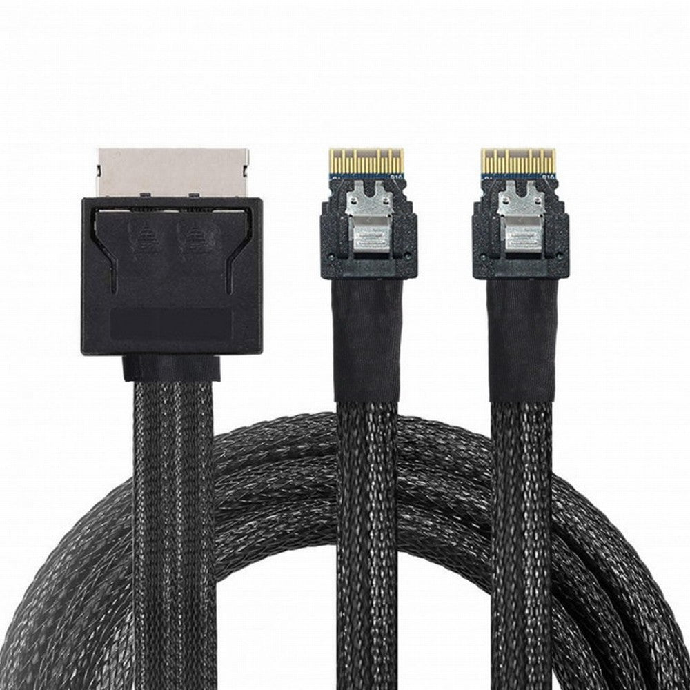 OCuLink PCIe PCI-Express SFF-8611 8x 8-Lane to Dual SFF-8654 Slimline 4x SSD Data Active Cable 50cm SF-052
